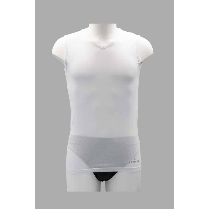 maglia-smanicata-a-scollo-a-v-navigare-b2y575-bianco