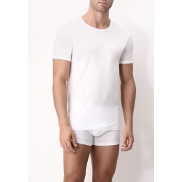 T-shirt uomo Cagi in filo di scozia 1318 bianco
