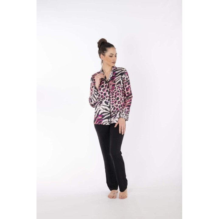 Pigiama donna aperto davanti estivo Andra 9173