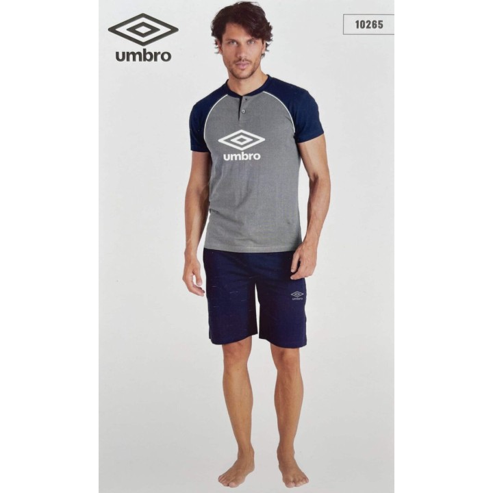 Pigiama uomo corto in cotone Umbro UPJ10265S green bay