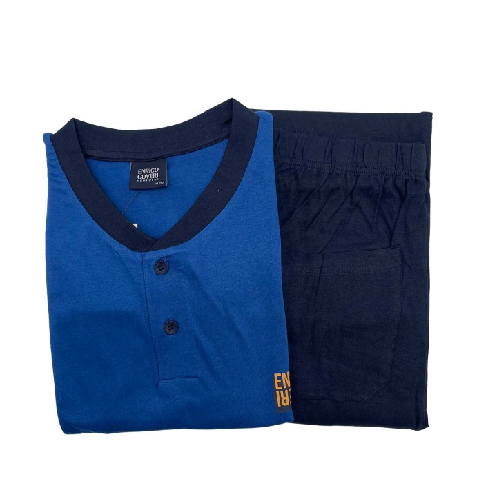pigiama-uomo-cotone-leggero-enrico-coveri-ep1011-bluette