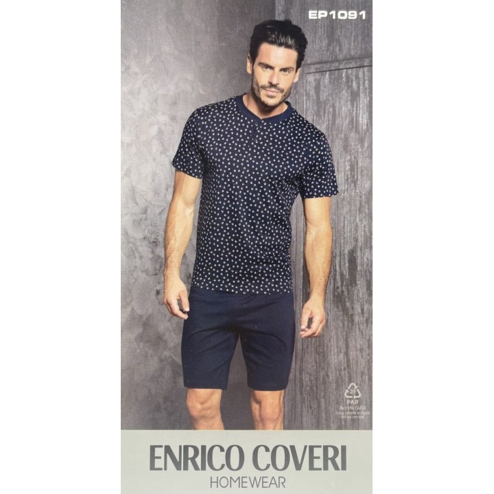 Pigiama uomo corto in cotone Enrico Coveri EP1091