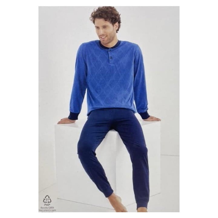 Pigiama uomo estivo Il Granchio GP1071 blu