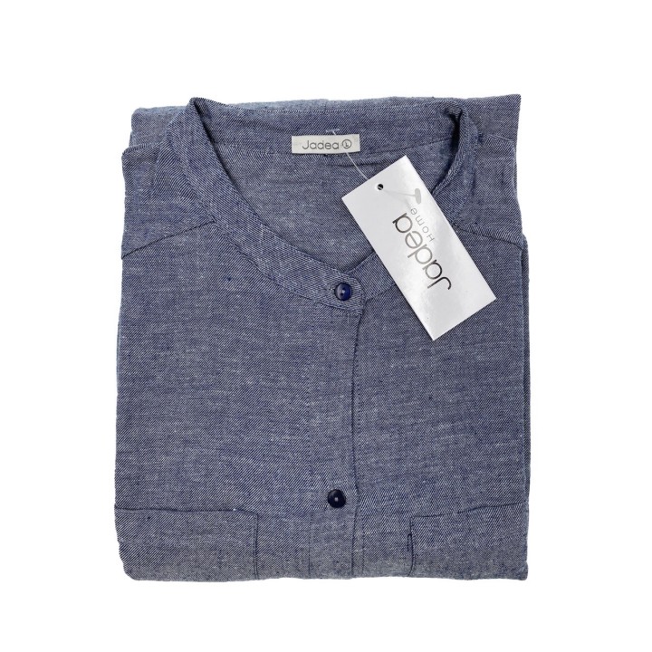 Camicia da notte Jadea invernali aperta davanti 5162-blu