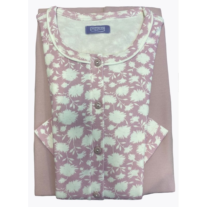 Pigiama Linclalor caldo cotone donna LP292892 rosa