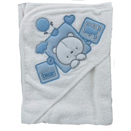 Accappatoio neonato triangolo M123 celeste