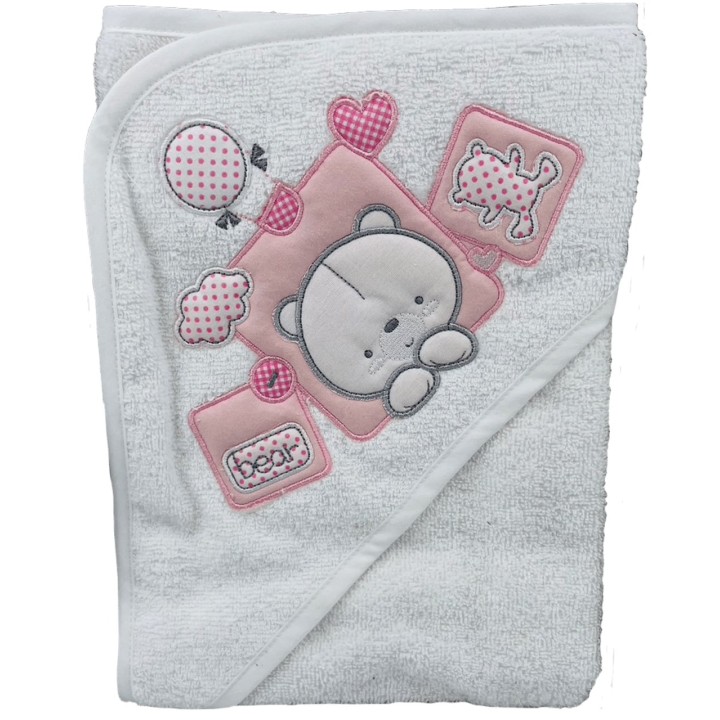 Accappatoio neonato triangolo M123 rosa