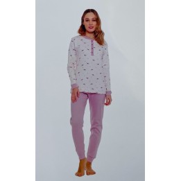 pigiama donna invernale maristella 3624 rosa