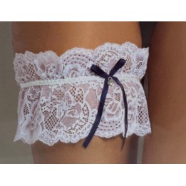 giarrettiera sposa bianca con fiocco blu 1980