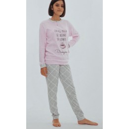 Pigiama Ragazza Caldo Cotone Gary N40001 rosa