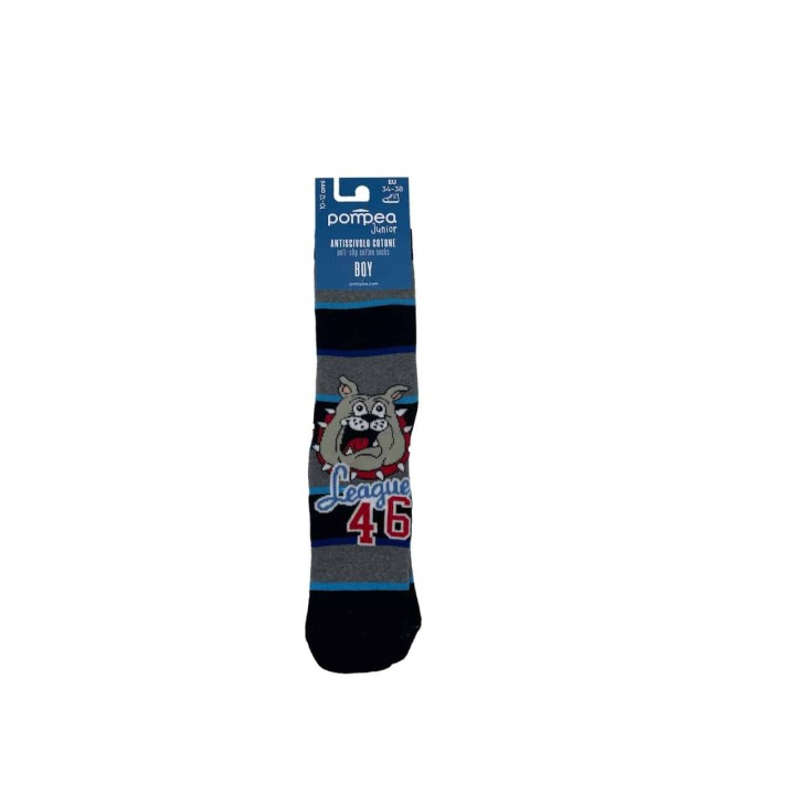 Calzini antiscivolo bambino Pompea Bulldog nero
