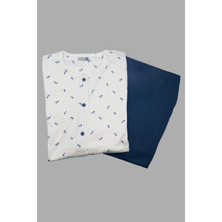 pigiama-donna-aperto-davanti-invernale-karelpiu-kf5012-celeste