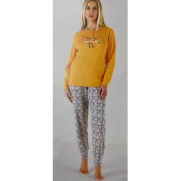 pigiama-donna-invernale-karelpiu-kf5059-giallo