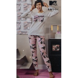 pigiama-donna-invernale-sabor-mtv-5311-foto-grigio