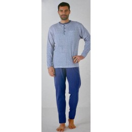 pigiama-uomo-invernale-karel-kf5109 celeste