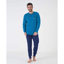 pigiama-uomo-invernale-karel-kf5131 blu