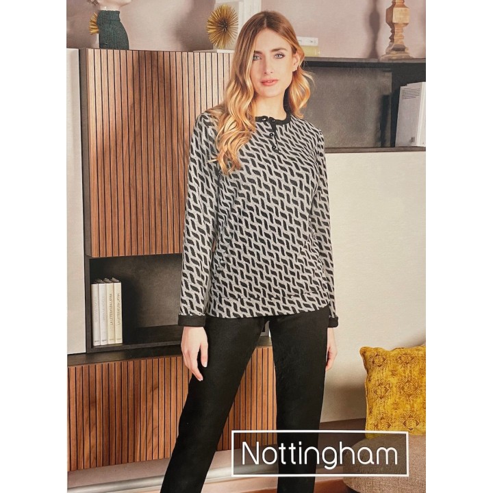 pigiama-donna-invernale-nottingham-37998-nero