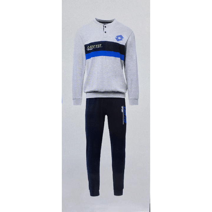 Pigiama uomo cotone leggero Lotto LP1135 grigio