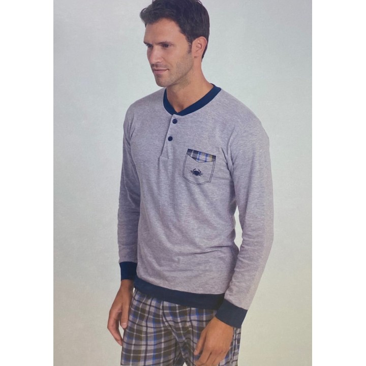 Pigiama uomo cotone estivo Il Granchio GP1093 grigio