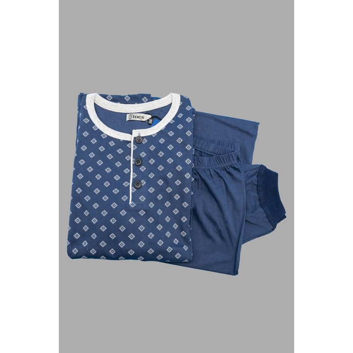 pigiama-uomo-estivo-lungo-ines-1254-bluette