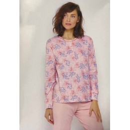 pigiama-estivo-donna-in-cotone-enrico-coveri-ep5150-PEONIA