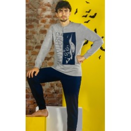 Pigiama uomo estivo lungo Batman DCD5101 grigio