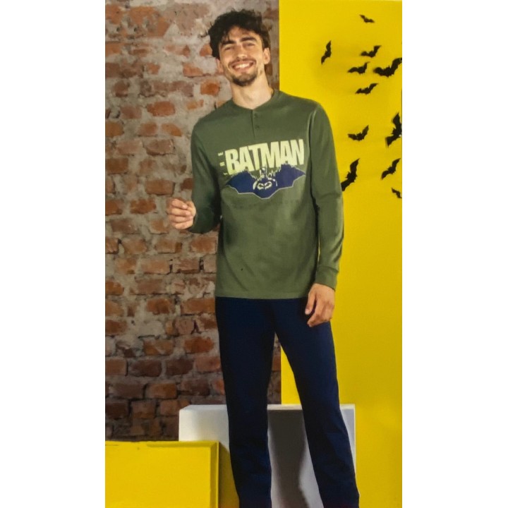 Pigiama uomo estivo lungo Batman DCD5101 verde
