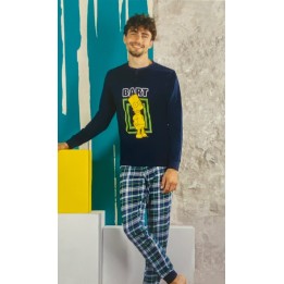 Pigiama uomo estivo lungo Simpson Simm4101 nevy