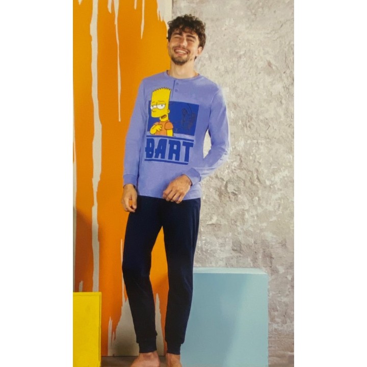 Pigiama uomo estivo lungo Simpson Simm4101 denim