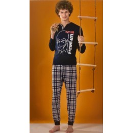 Pigiama uomo estivo lungo Lupen 4818 blu