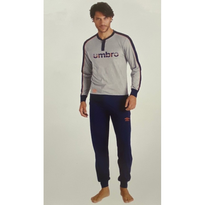 Pigiama uomo estivo lungo Umbro 10266 grigio