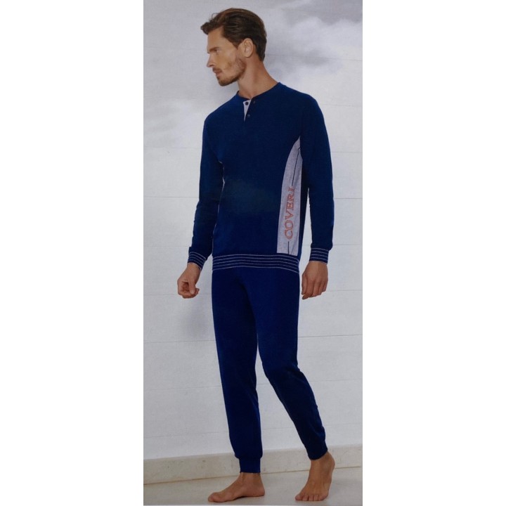 Pigiama uomo cotone leggero Enrico Coveri EP1001 blu