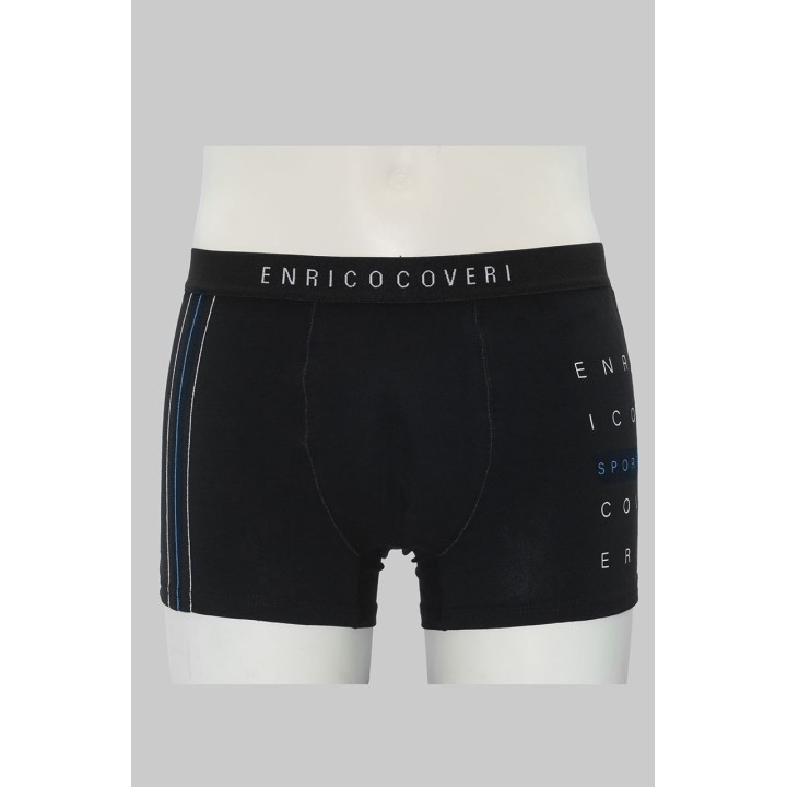 boxer uomo Enrico Coveri in cotone fantasia EB1261 nero