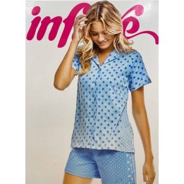 pigiama estivo donna corto taglio uomo Infiore 650443 azzurro