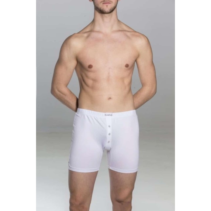 Boxer con apertura davanti cotone elasticizzato Olimpia 357 BIANCO FRONTE