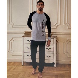 Pigiama uomo estivo lungo Intimami 097PGL grigio nero