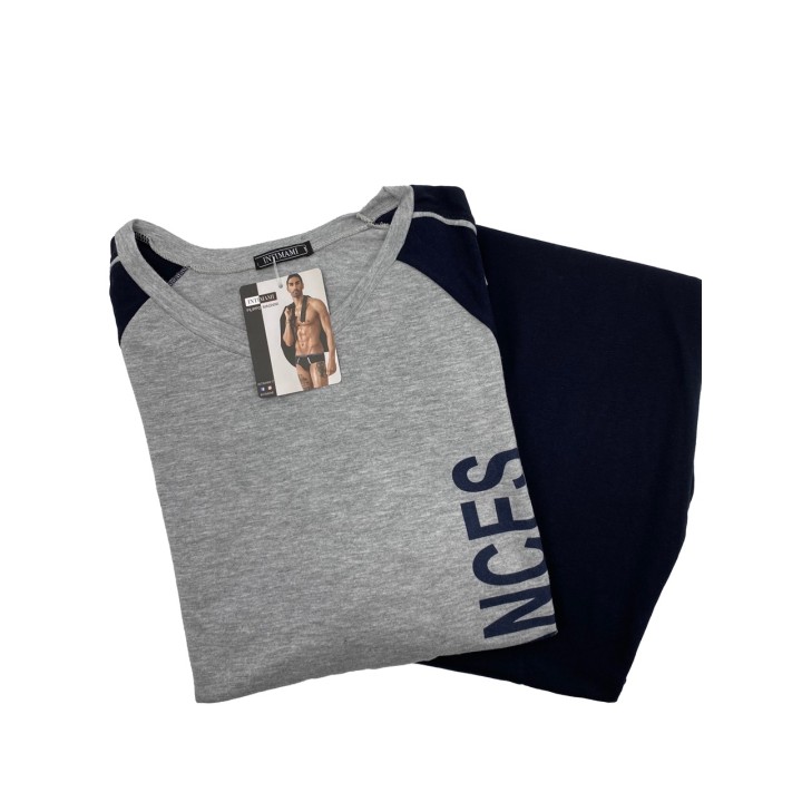 Pigiama uomo estivo lungo Intimami 097PGL grigio blu