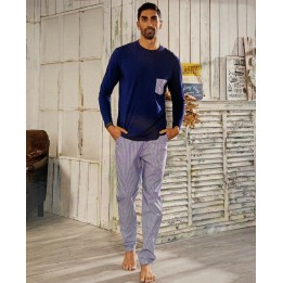 Pigiama uomo estivo lungo Intimami 098PGL blu