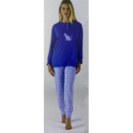 Pigiama estivo donna in cotone Karelpiù KC6110 blu
