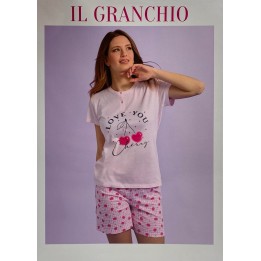 Pigiama estivo donna corto Il granchio GP5066 rosa