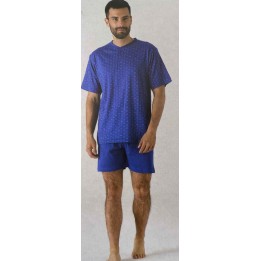 Pigiama uomo corto in cotone Karelpiù KC6174 blu