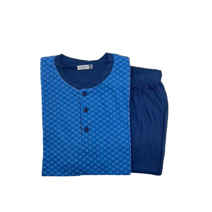 pigiama-uomo-corto-in-cotone-karelpiu-kc6174-azzurro