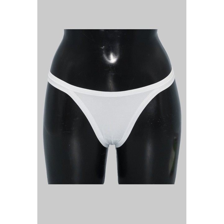 Slip tanga donna in cotone IOSONOIO 5003 bianco fronte