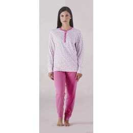 pigiama-estivo-donna-in-cotone-karelpiu-kc6036-rosa