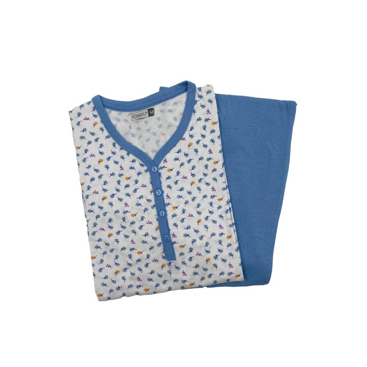 pigiama-estivo-donna-in-cotone-karelpiu-kc6036-blu