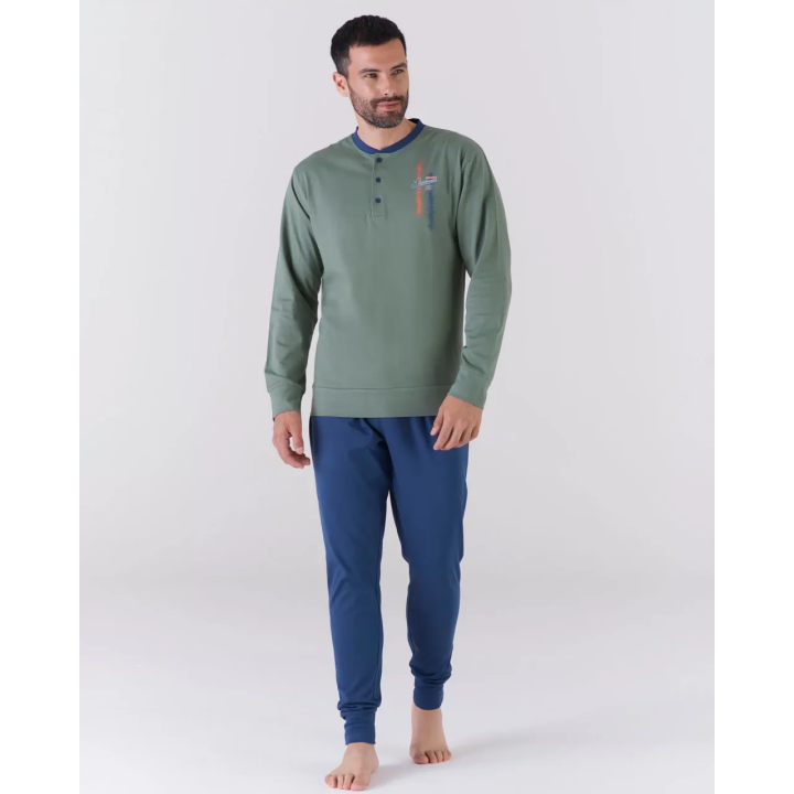 Pigiama uomo estivo lungo Karelpiù 6235 verde