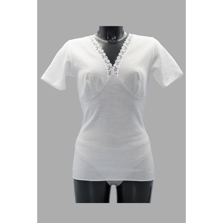 maglia-intima-donna-lana-cotone-manica-corta-liabel-926 bianco