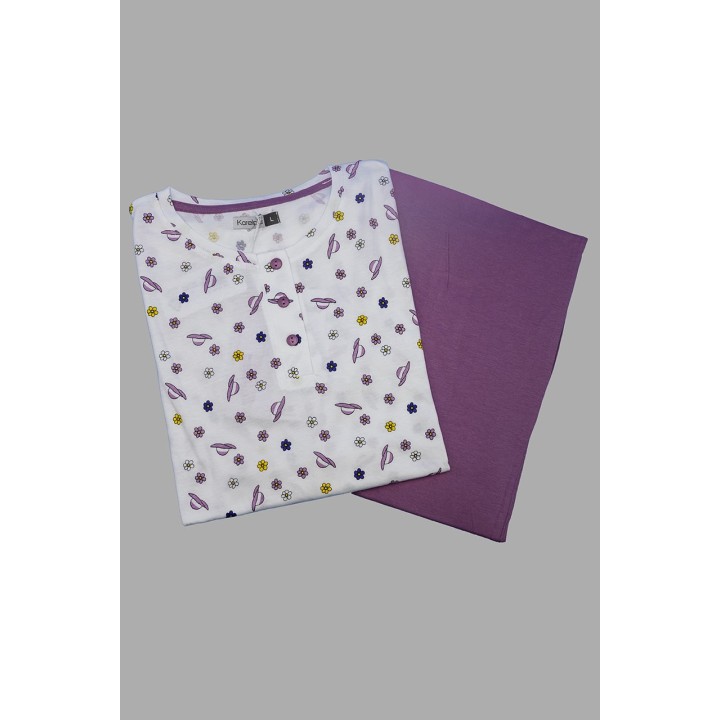 pigiama-estivo-donna-in-cotone-karelpiu-kc6071-bianco