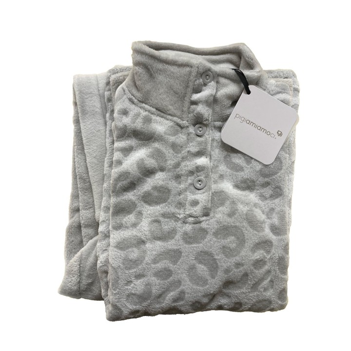 pigiama donna pile pigiamiamoci 2620 grigio