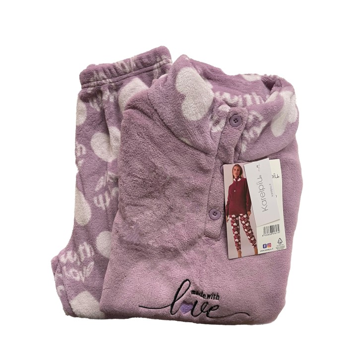pigiama donna pile karel piu kf7217 lilla